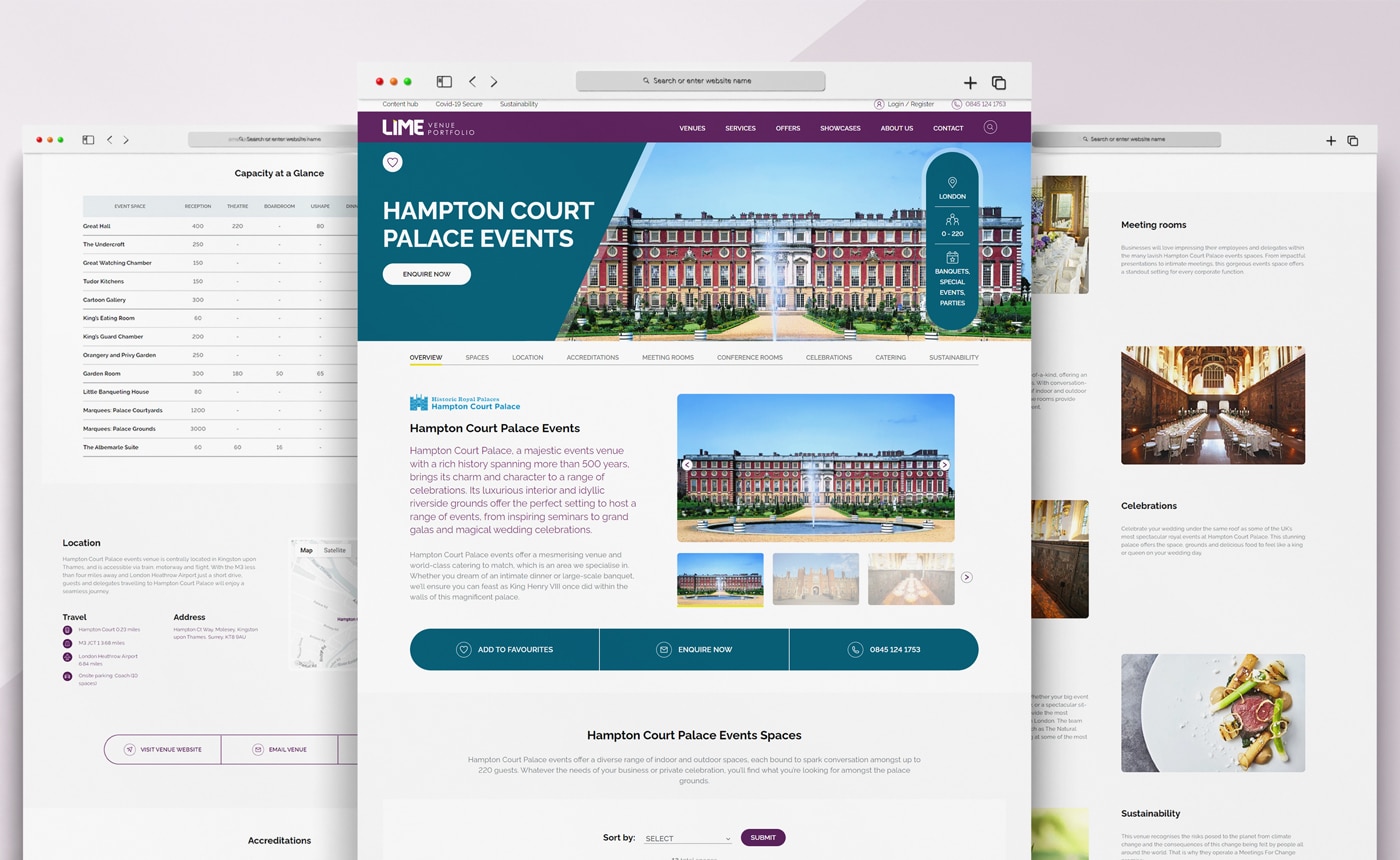 Hampton Court Palace Venue Page UI